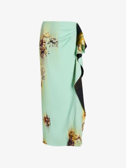 Proenza Schouler Cella ruffled printed maxi skirt