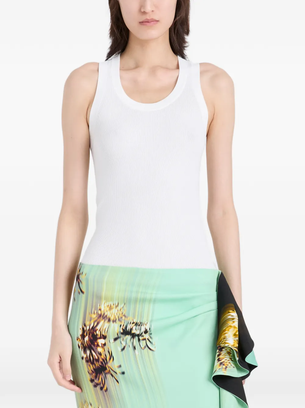 Proenza Schouler Cella maxi-rok met ruches en print Groen