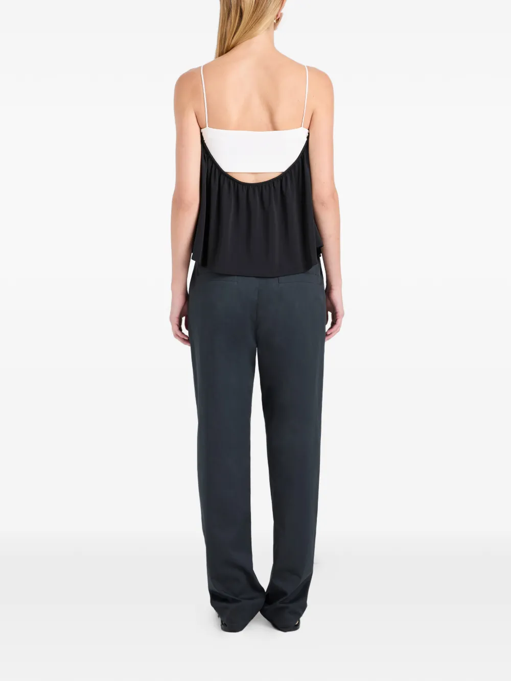 Proenza Schouler White Label Vanna gelaagde blouse Zwart