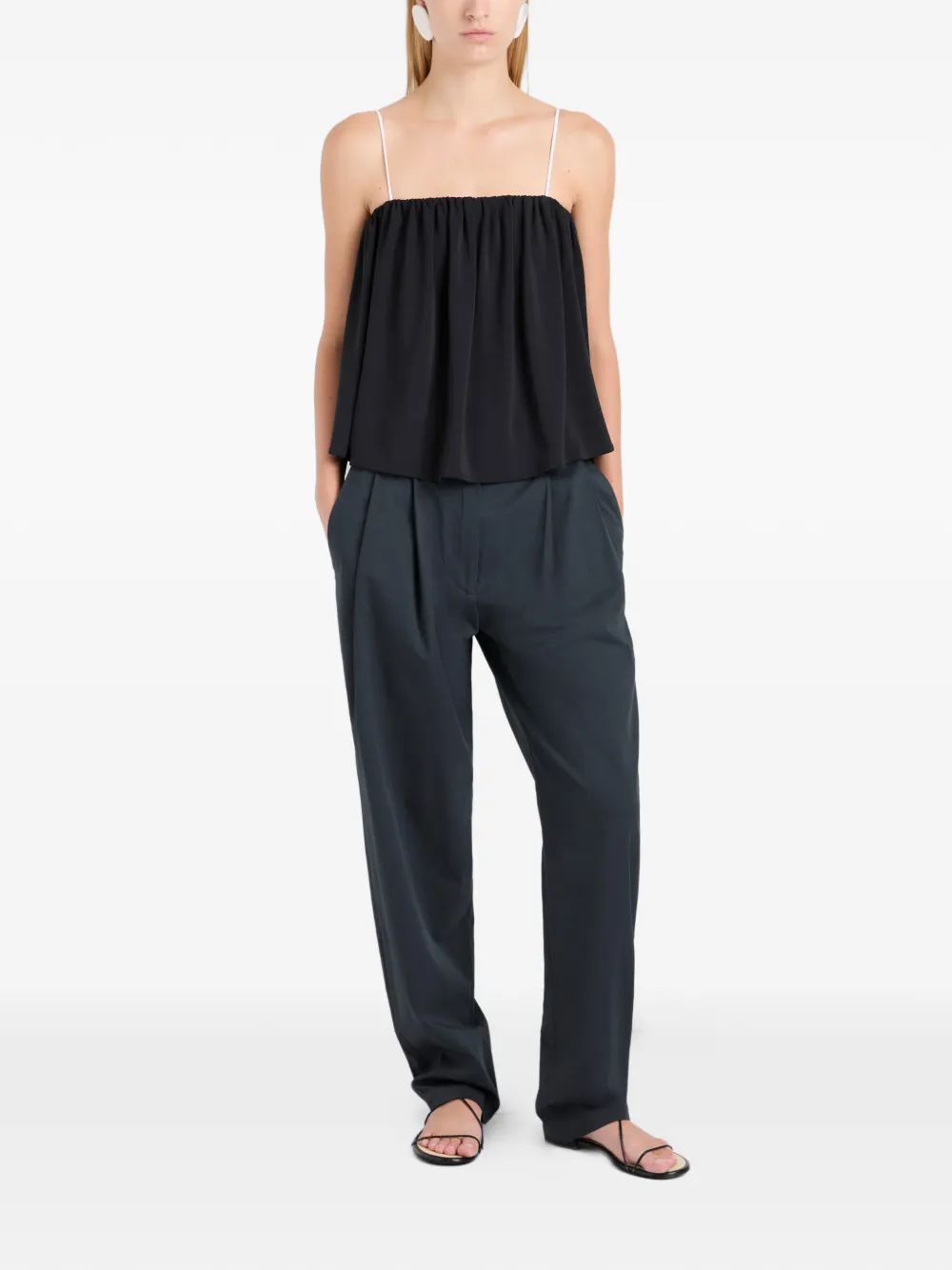 Proenza Schouler White Label Vanna gelaagde blouse Zwart