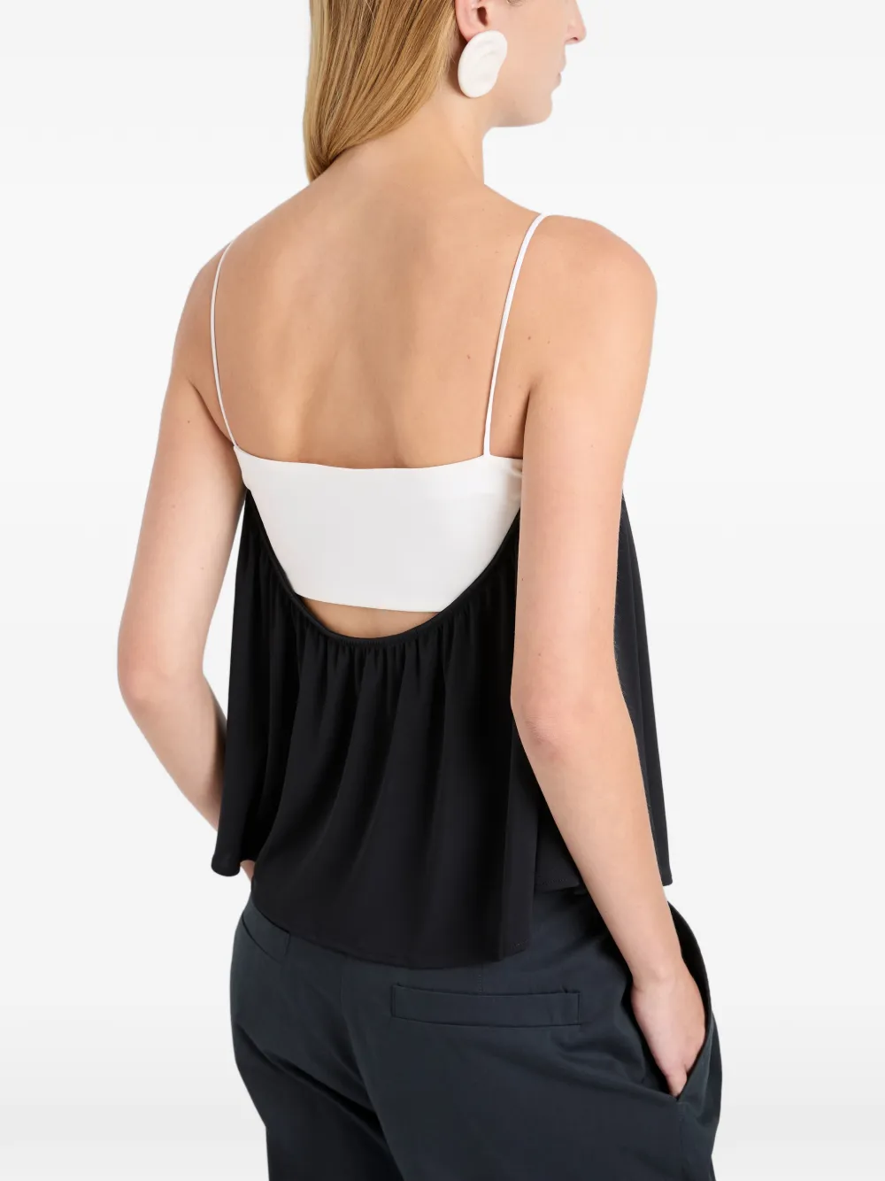 Proenza Schouler White Label Vanna gelaagde blouse Zwart