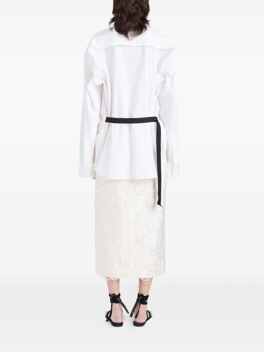 Proenza Schouler Dalma rok met bloemen jacquard Wit