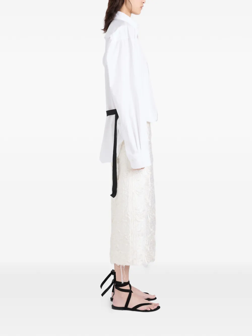 Proenza Schouler Dalma rok met bloemen jacquard Wit