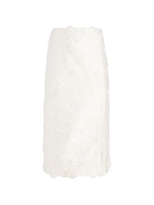 Proenza Schouler Dalma Skirt in Chrysanthemum Float Jacquard in White