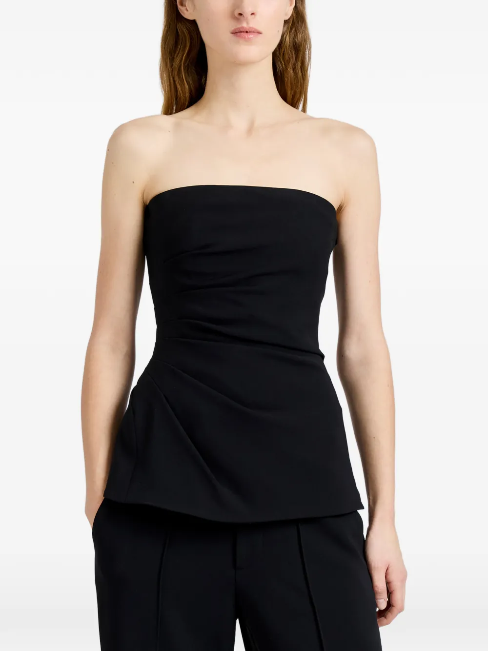 Proenza Schouler Damea gedrapeerde strapless top Zwart
