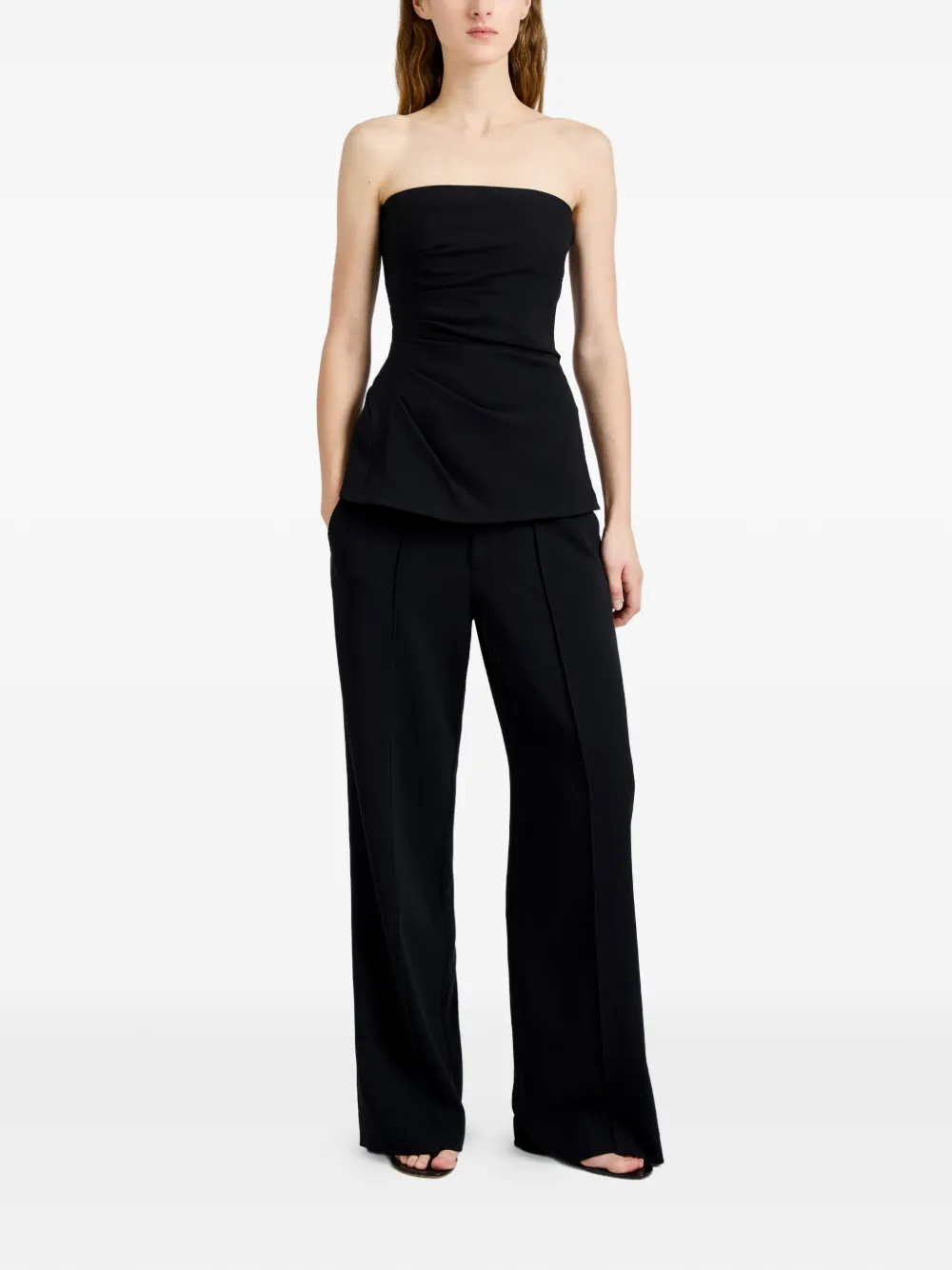Proenza Schouler Damea gedrapeerde strapless top Zwart