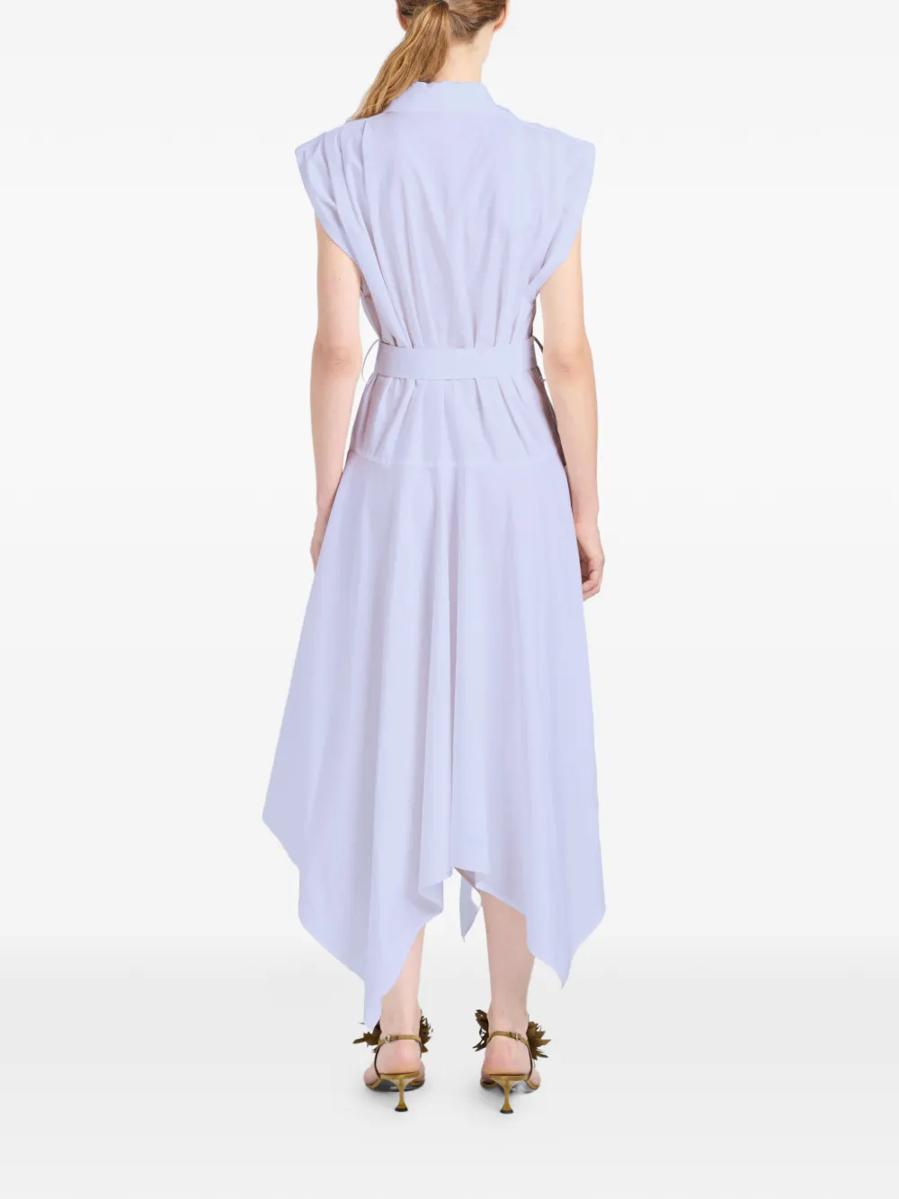 Proenza Schouler Adina katoenen midi-jurk met ceintuur Paars