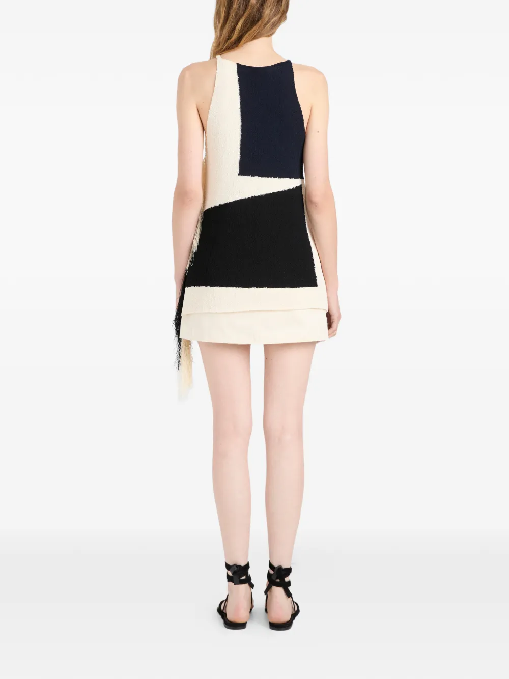 Proenza Schouler Saskia top met franje intarsia met textuur Beige