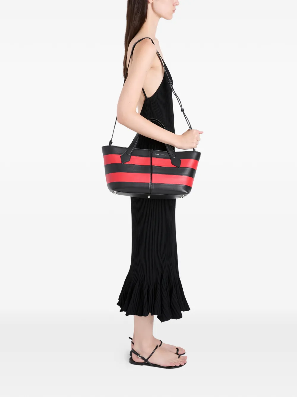 Proenza Schouler Chelsea Striped Tote Bag | Black | FARFETCH CA