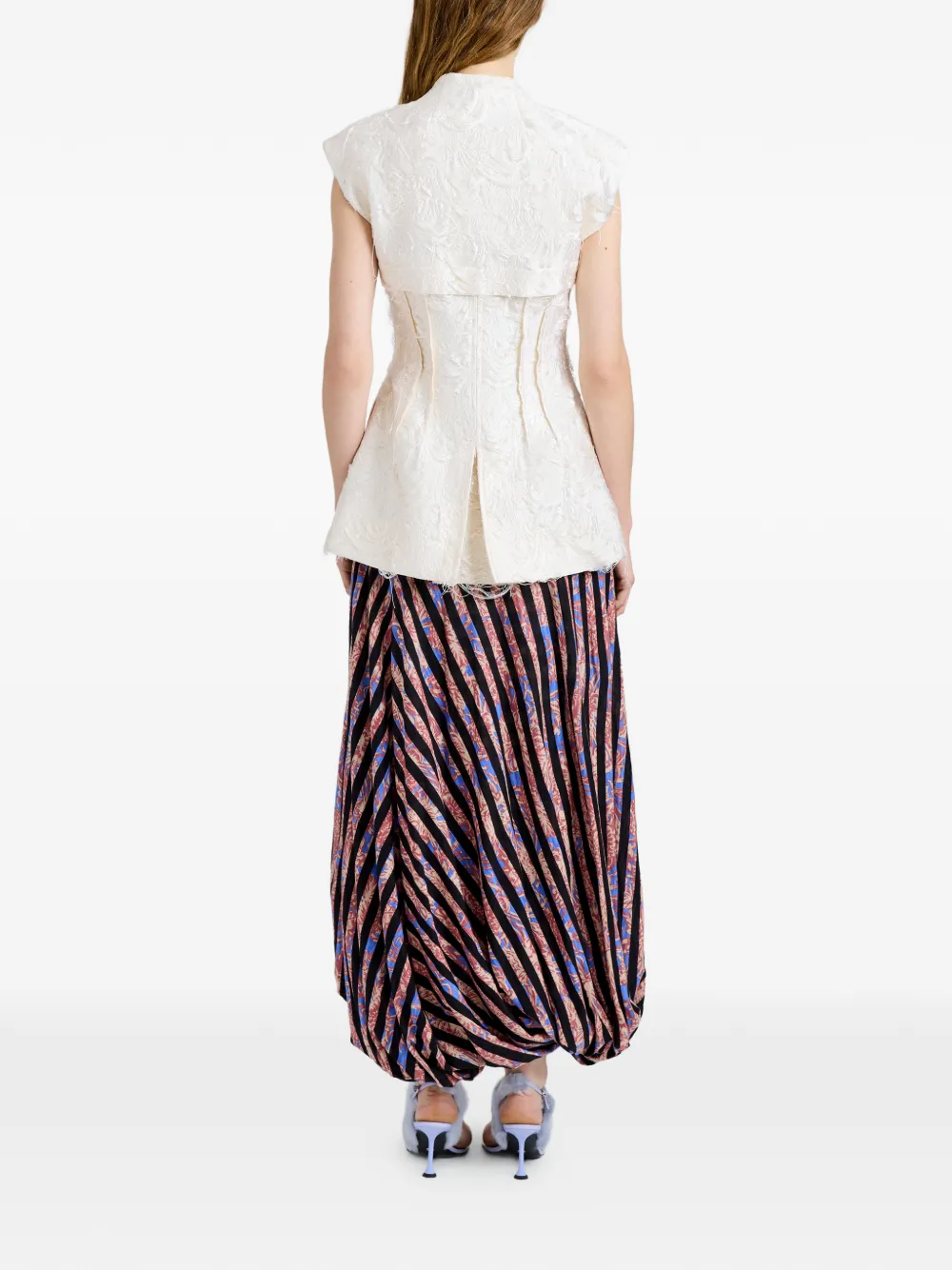 Proenza Schouler Gilet met ceintuur en jacquard Beige