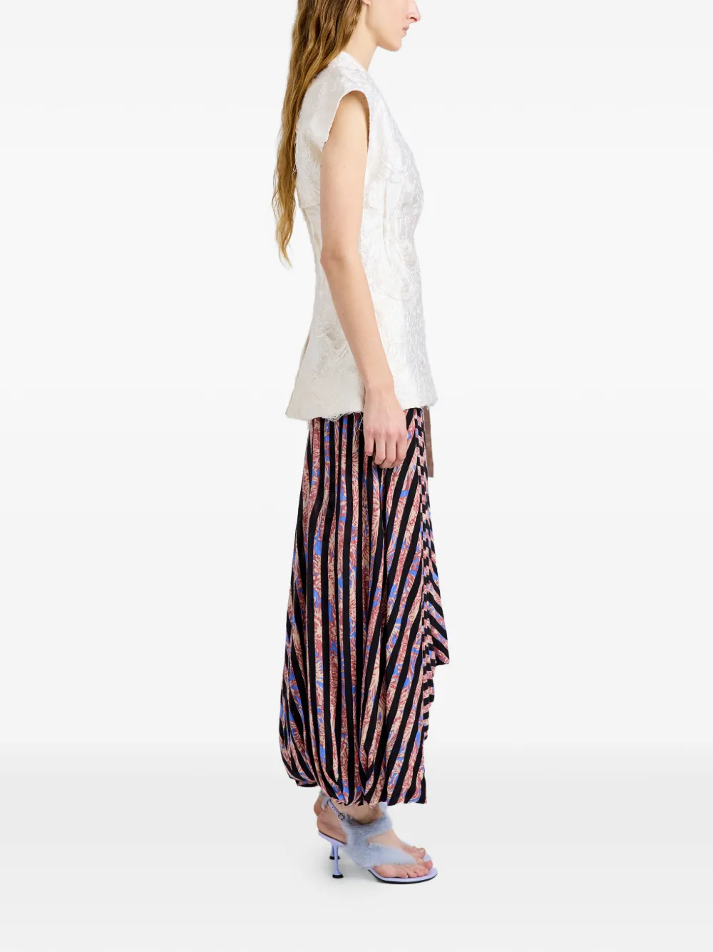 Proenza Schouler Gilet met ceintuur en jacquard Beige