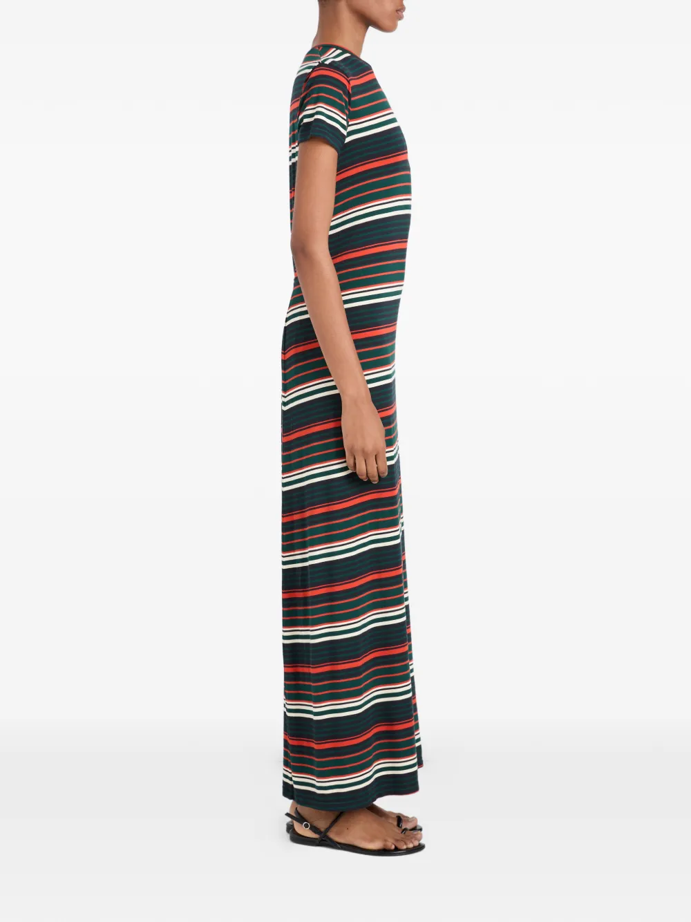 Proenza Schouler White Label Noelle gestreepte jersey maxi-jurk Groen