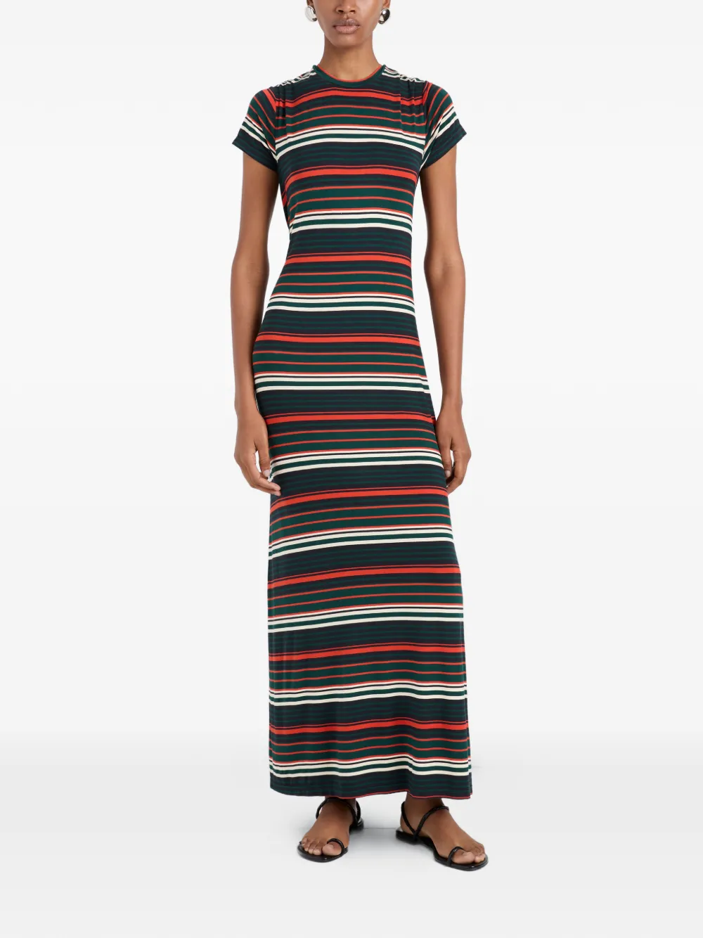 Proenza Schouler White Label Noelle gestreepte jersey maxi-jurk Groen
