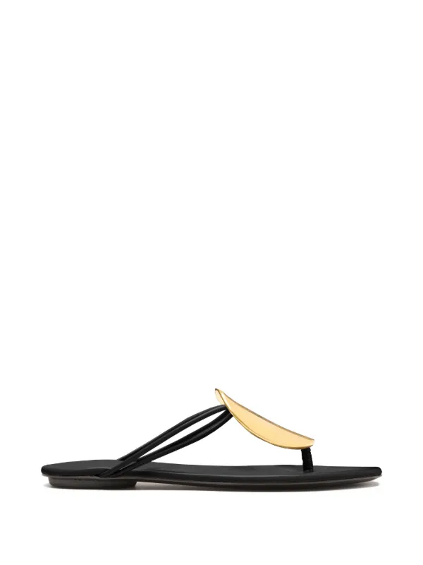 Proenza Schouler Uma Hardware Flat Sandals in Black