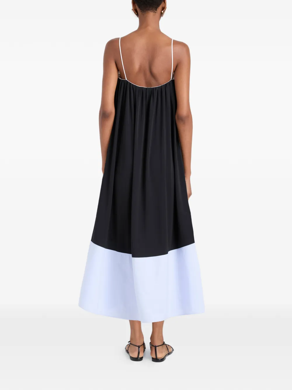 Proenza Schouler White Label Saria crêpe jurk met contrast Zwart