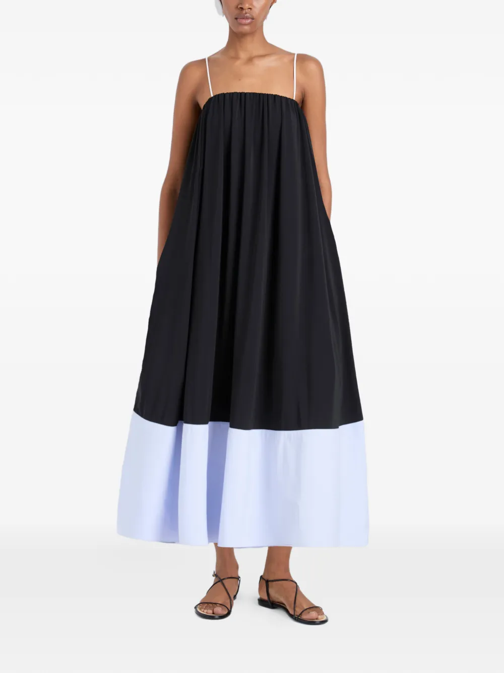 Proenza Schouler White Label Saria crêpe jurk met contrast Zwart