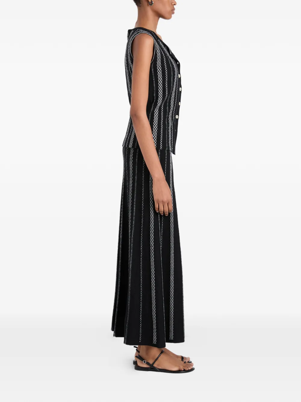 Proenza Schouler White Label Morena maxi-rok met textuur Zwart