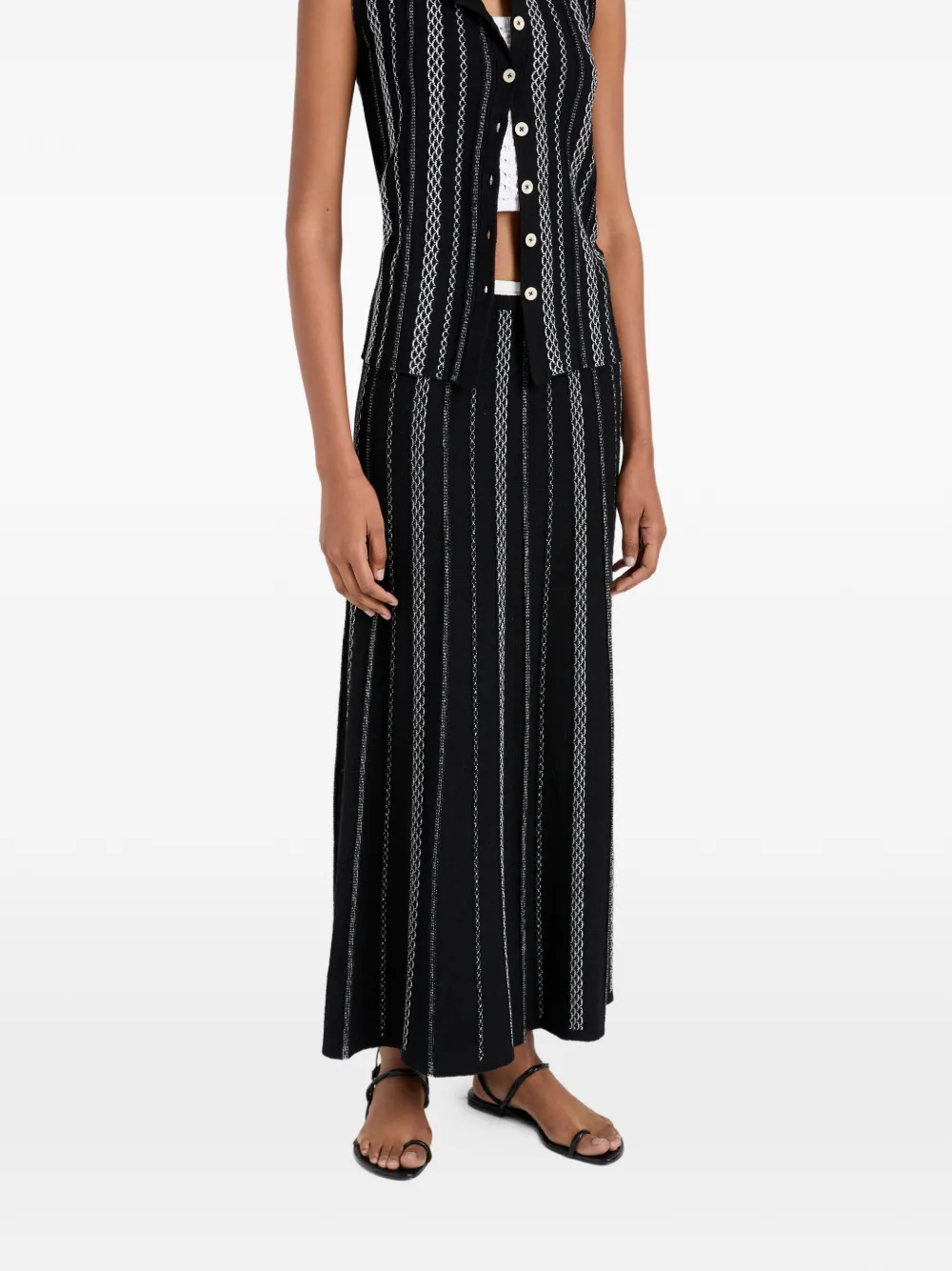 Proenza Schouler White Label Morena maxi-rok met textuur Zwart
