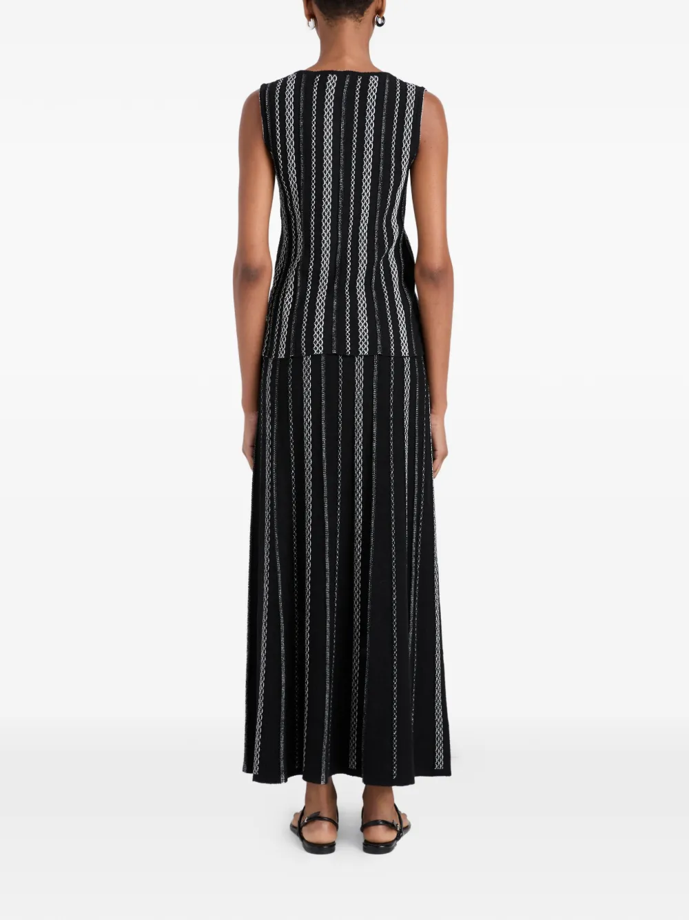 Proenza Schouler White Label Morena maxi-rok met textuur Zwart