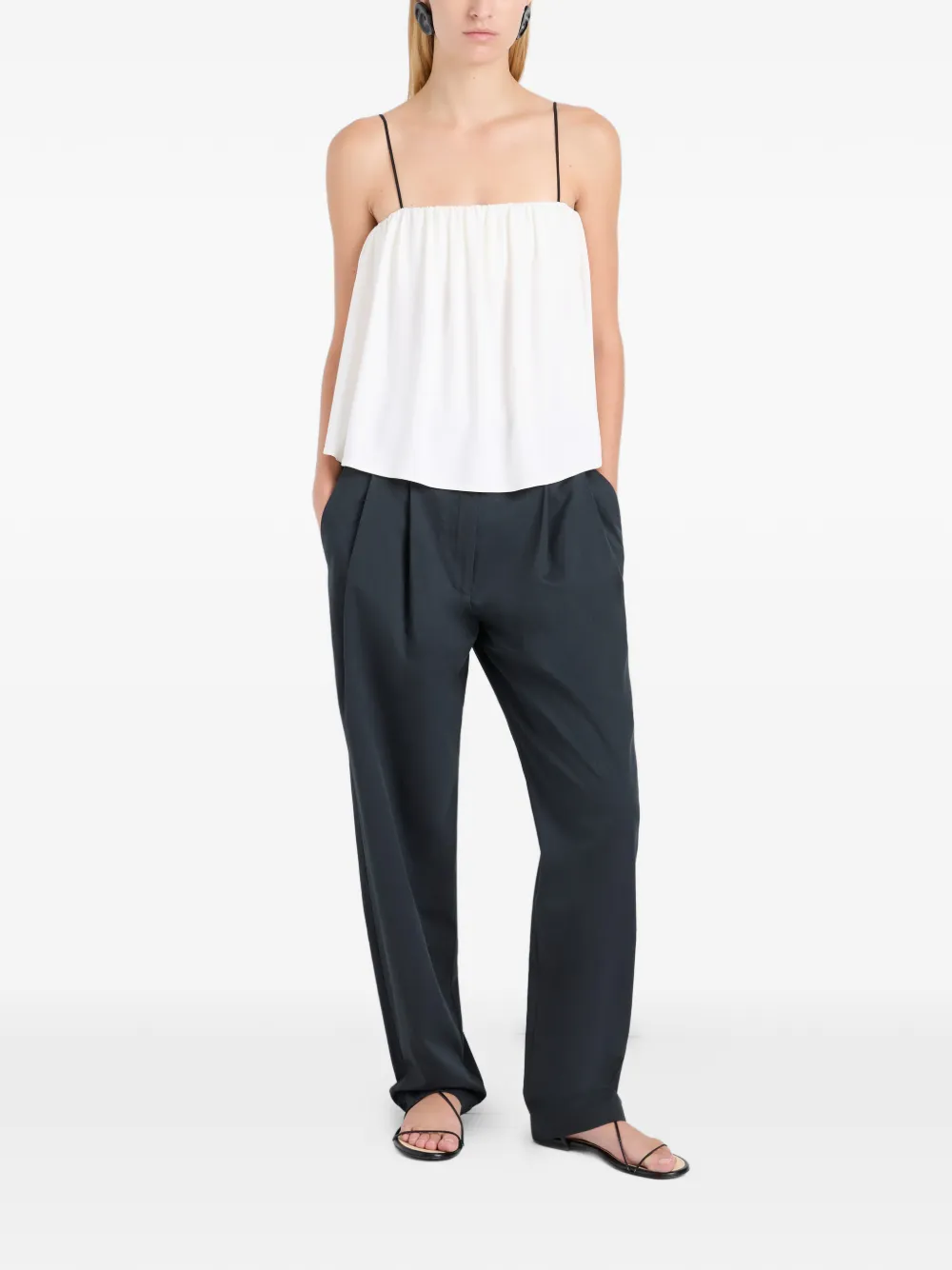 Proenza Schouler White Label Vanna blouse met gesmockt bandje Wit