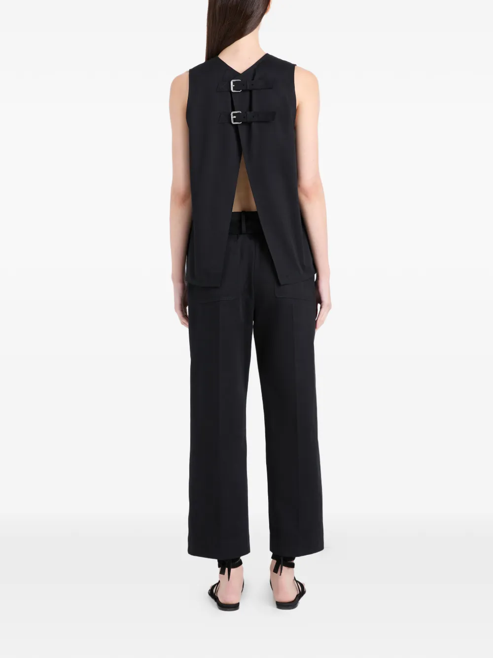 Proenza Schouler Nila broek met ceintuur Zwart