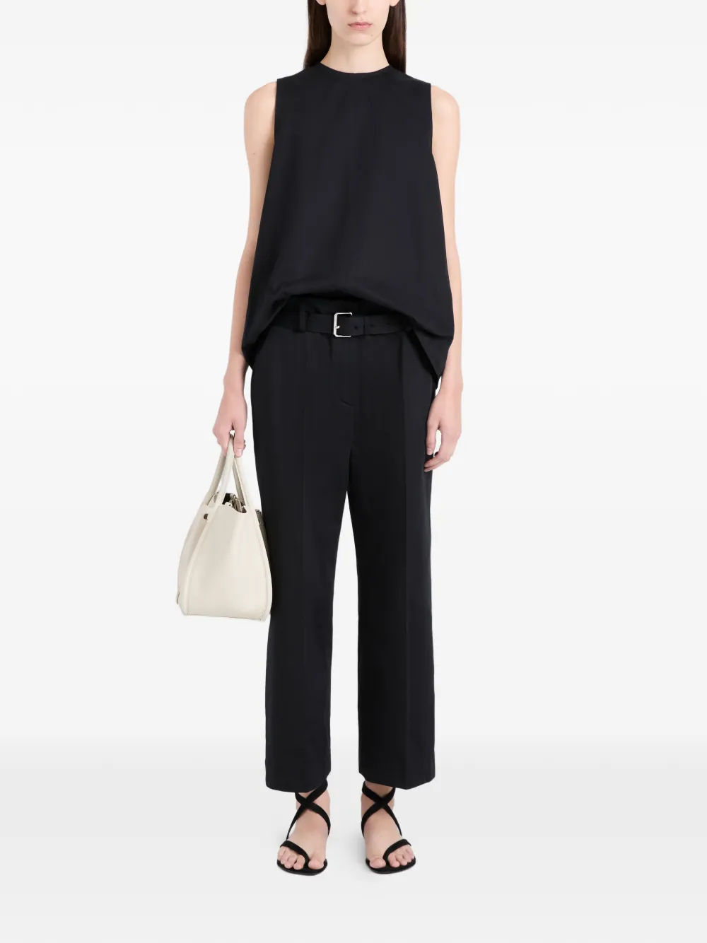 Proenza Schouler Nila broek met ceintuur Zwart