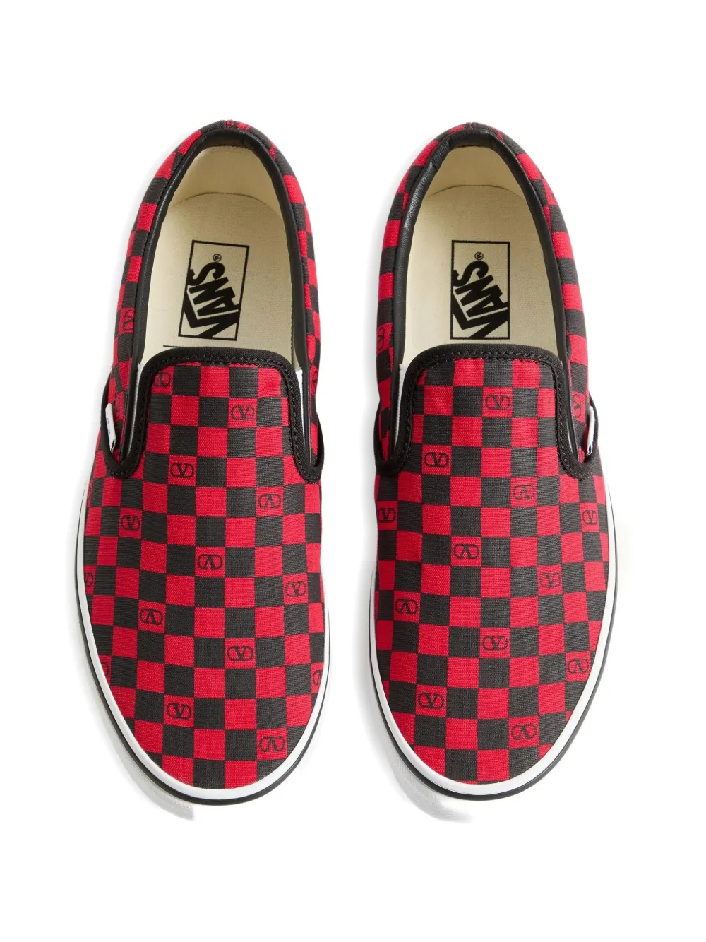 Vans x Valentino checked sneakers Rood