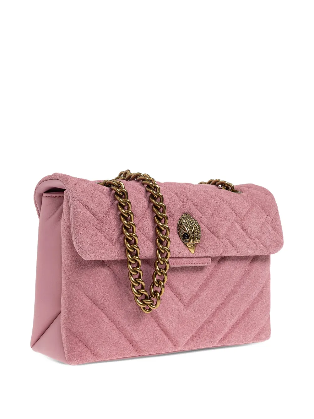 Kurt Geiger London Kensington gewatteerde schoudertas met ketting Roze