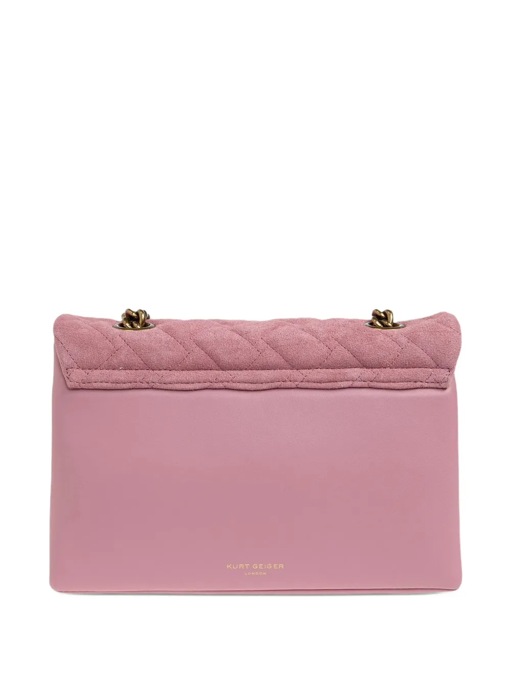 Kurt Geiger London Kensington gewatteerde schoudertas met ketting Roze
