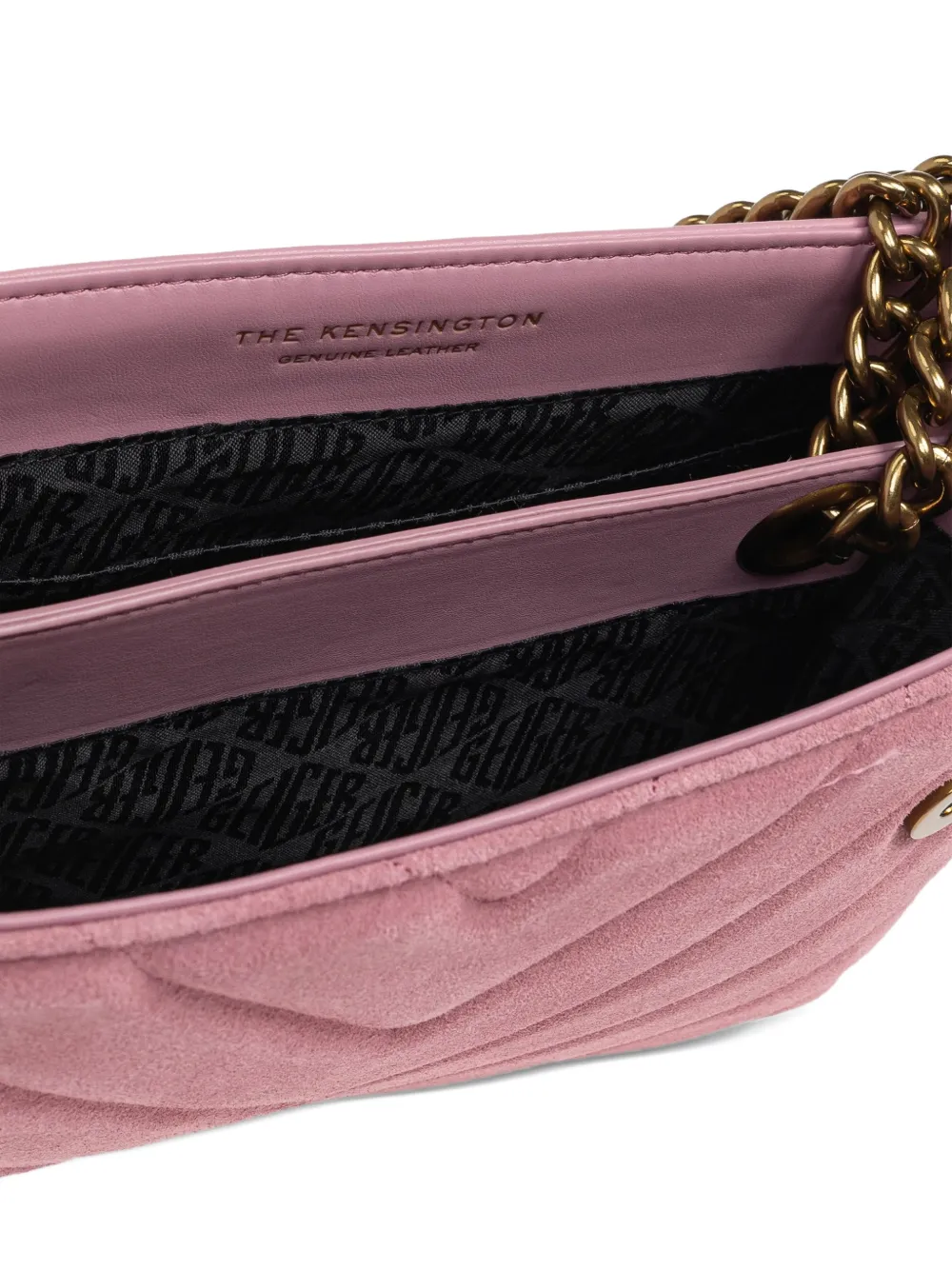 Kurt Geiger London Kensington gewatteerde schoudertas met ketting Roze