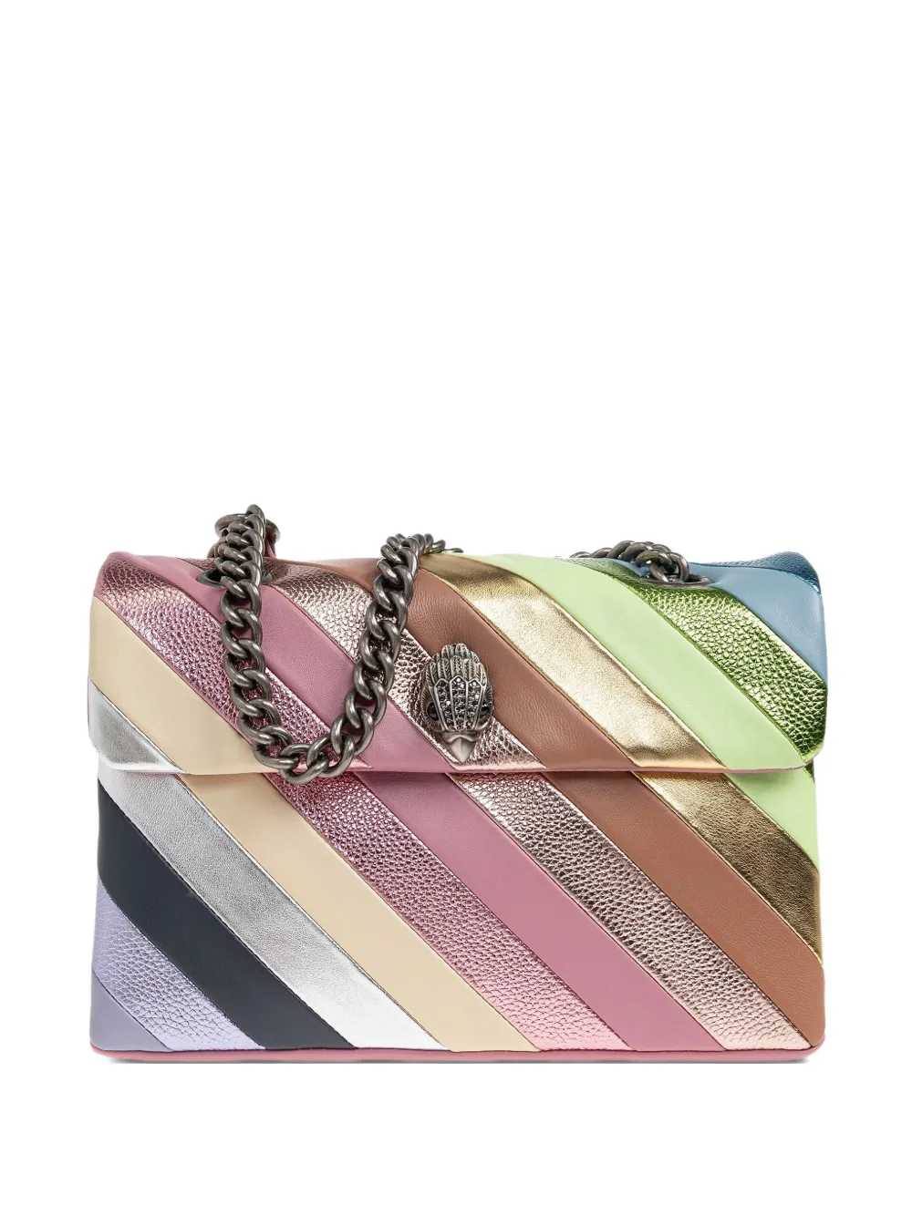 Kurt Geiger London striped chain shoulder bag - Rosa