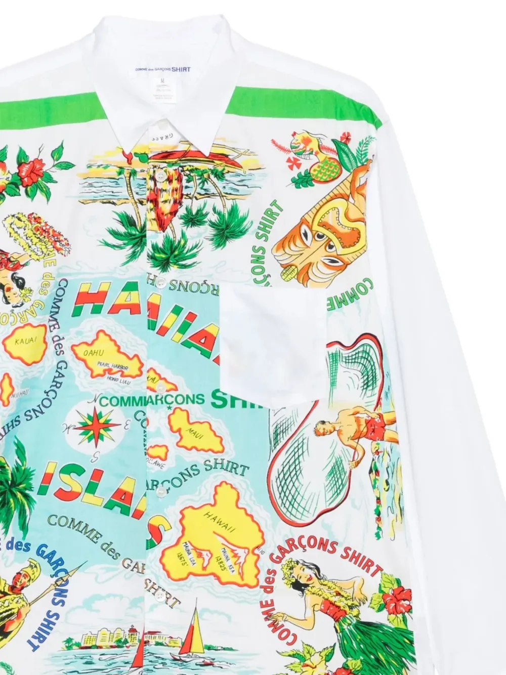 Comme Des Garçons Shirt Overhemd met bloemenprint Wit