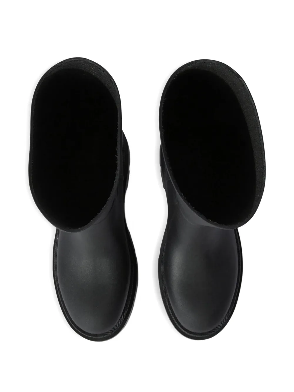 Off-White Laarzen met plateauzool en tekst Zwart