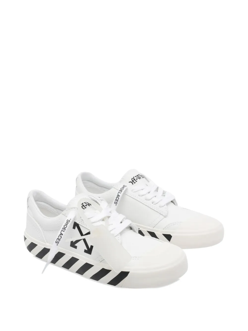 Off-White Arrows-print striped sneakers Wit