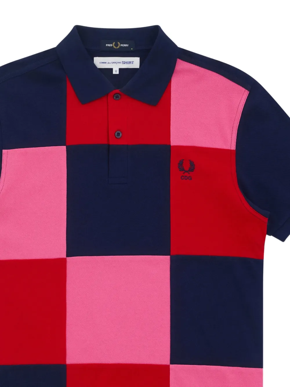 x Fred Perry patchwork-design polo shirt