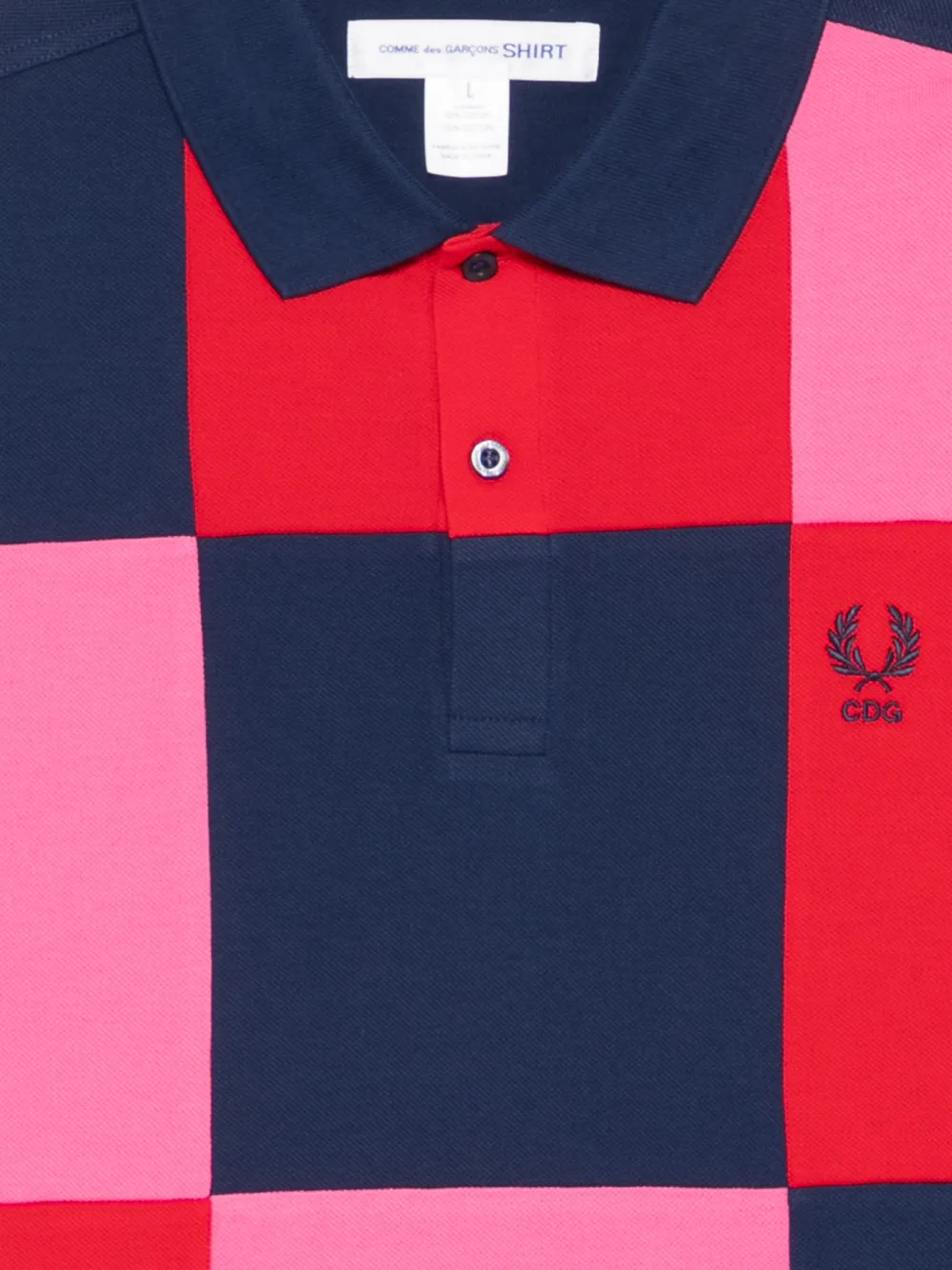 Comme Des Garçons Shirt x FRED PERRY poloshirt met patchwork Blauw