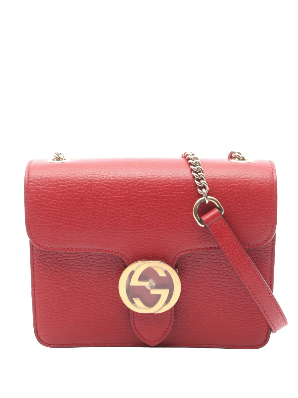 Gucci Pre-Owned 2016-2026 Small Dollar Calfskin Interlocking G crossbody bag - Rosso
