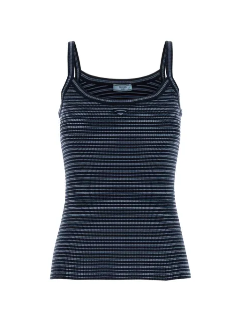 Prada embroidered cotton tank top
