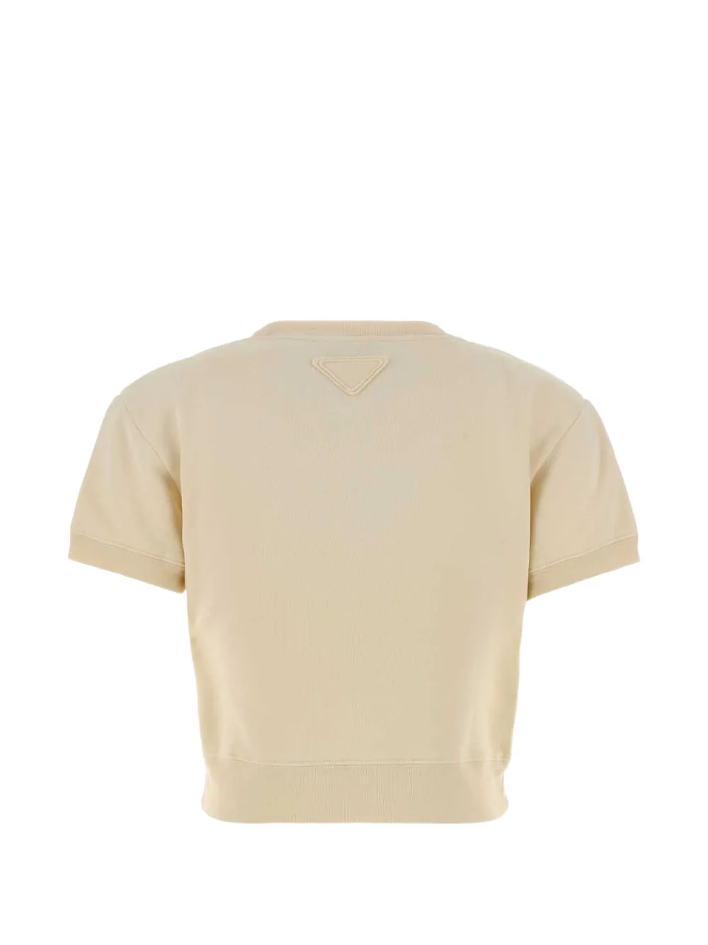 Prada Fleece katoenen T-shirt met ronde hals Geel