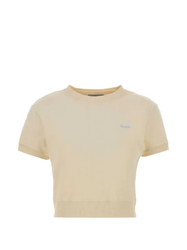 Prada Cotton Fleece Crew-neck T-shirt in Yellow
