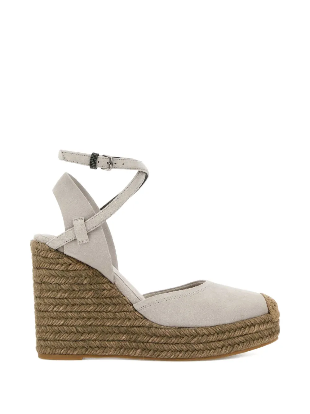 Brunello Cucinelli Espadrilles met enkelband Grijs