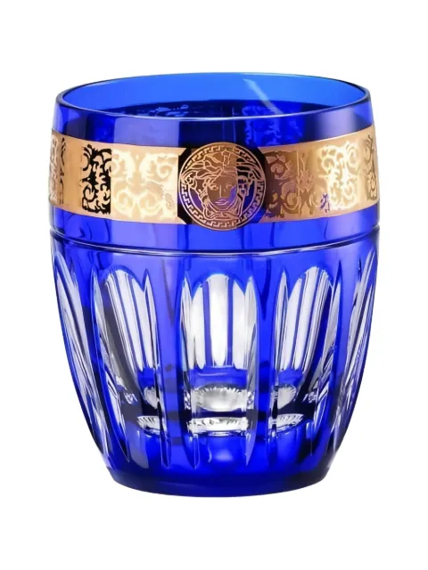 Versace x Rosenthal Gala Prestige Cobalt medallion detail tumbler