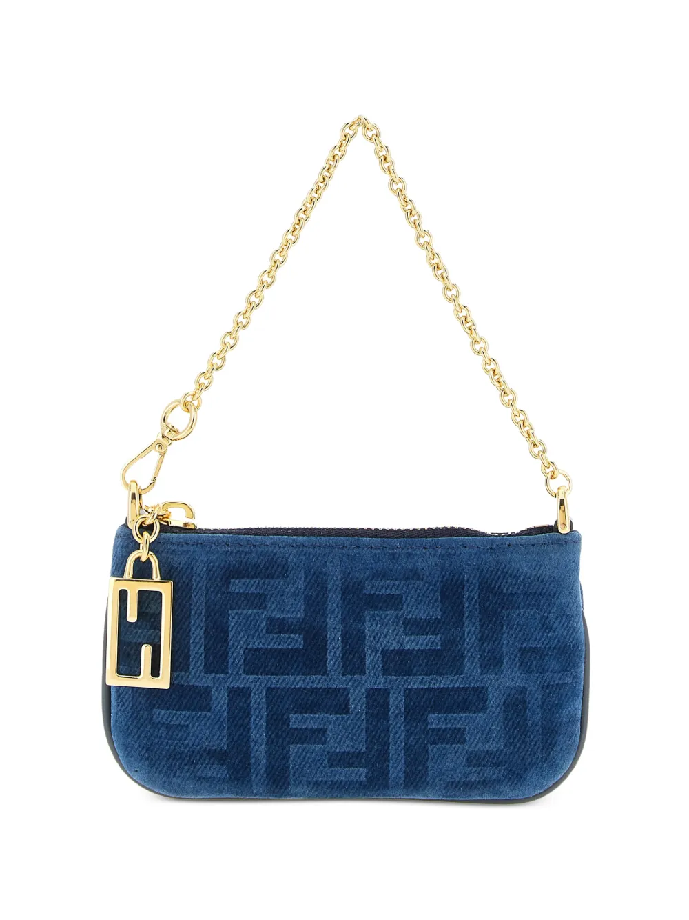 FENDI FF-motif logo-detail mini bag - Blu