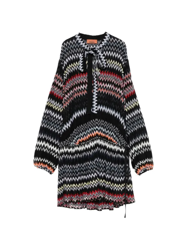 Missoni Chevron-pattern Mini Dress in Black