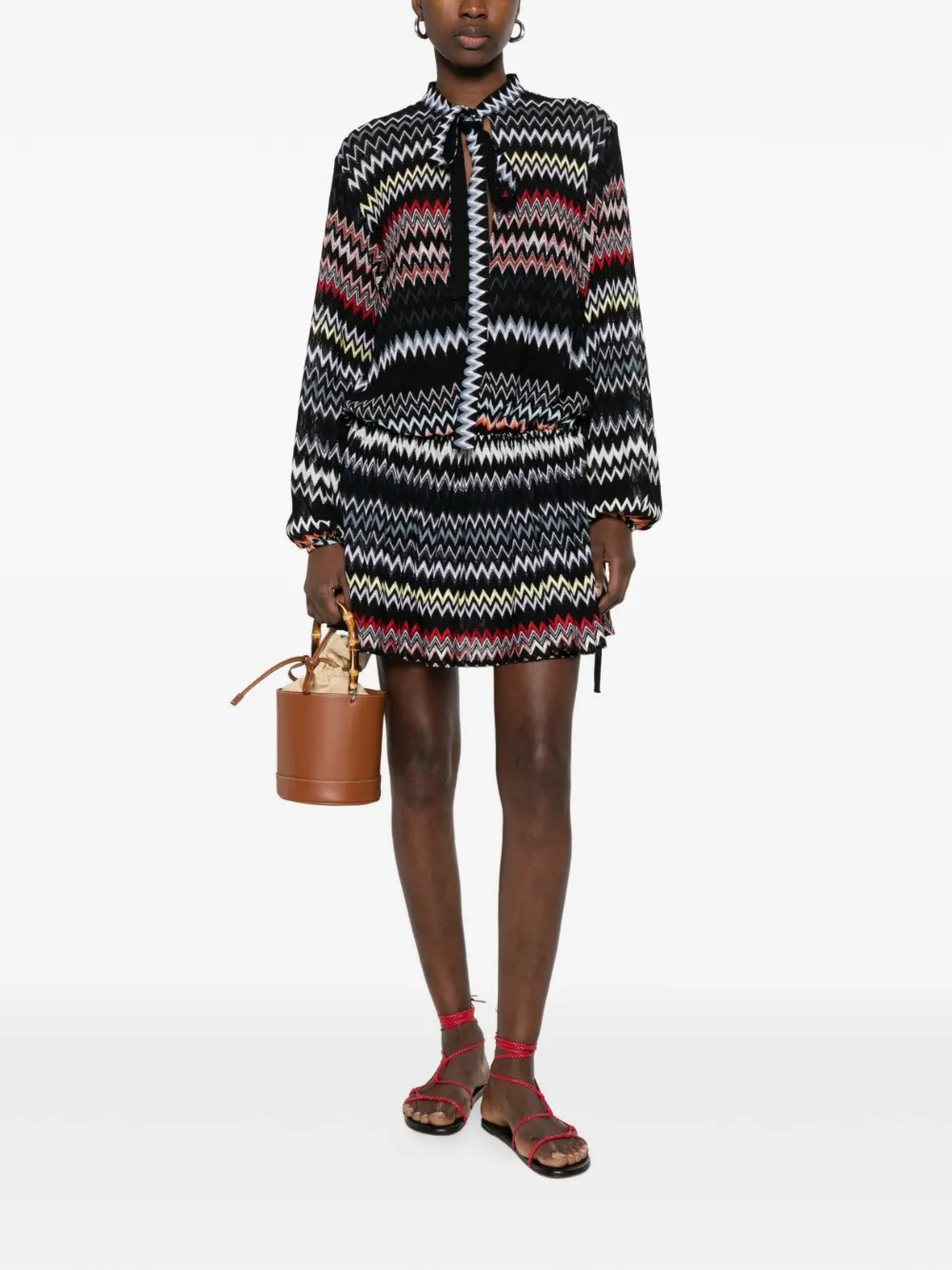 Missoni Midi-jurk met chevron patroon Zwart