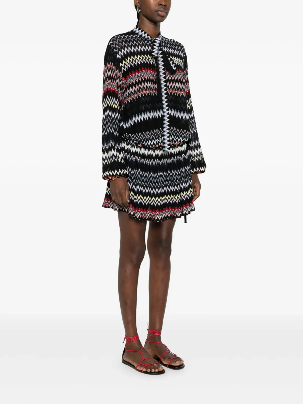 Missoni Midi-jurk met chevron patroon Zwart
