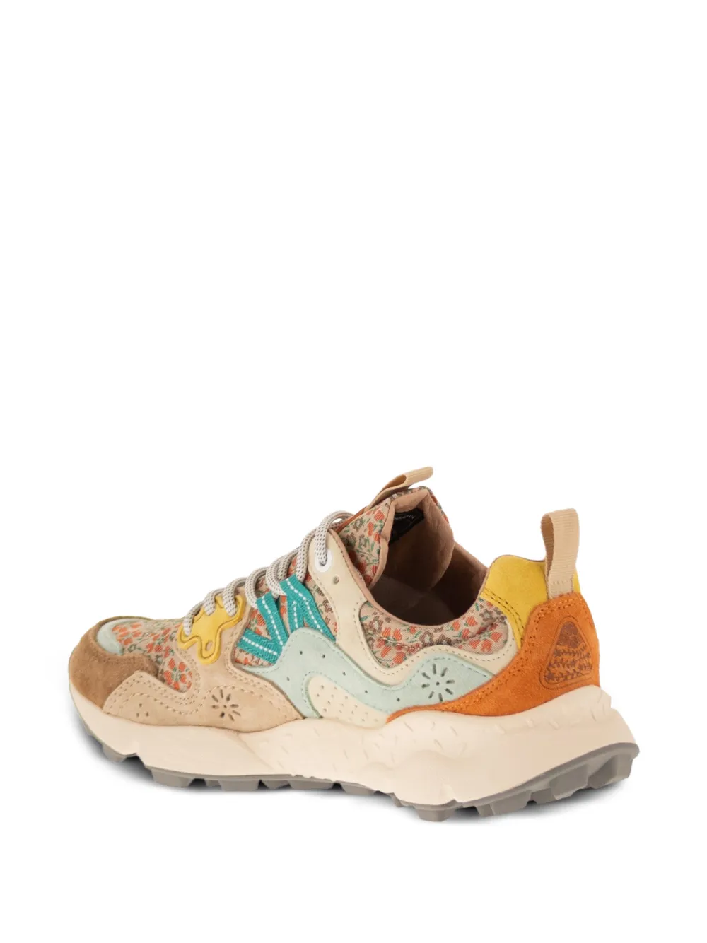 FLOWER MOUNTAIN Yamano 3 floral suede sneakers Beige