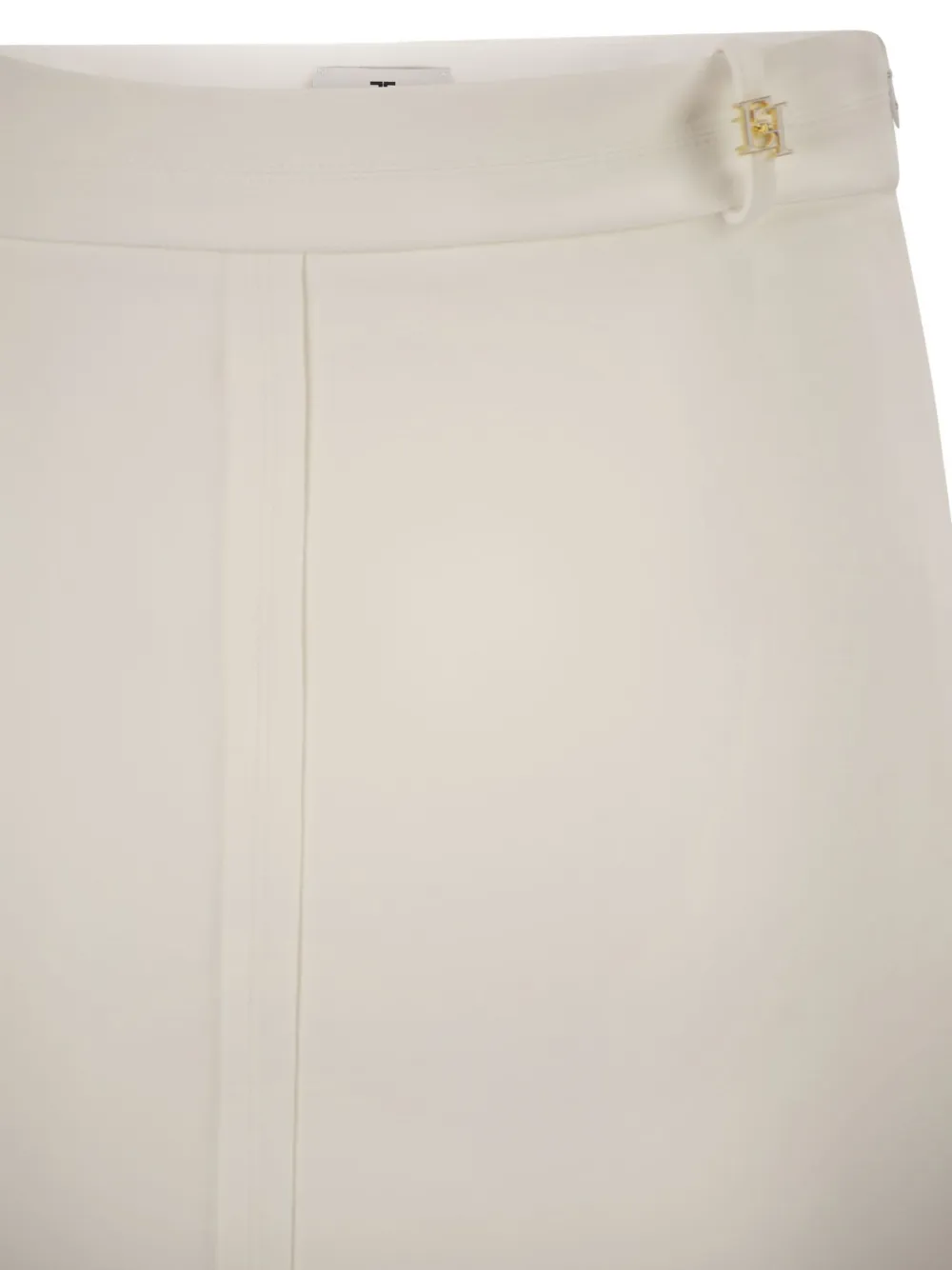 Elisabetta Franchi Mini-rok met logodetail Beige