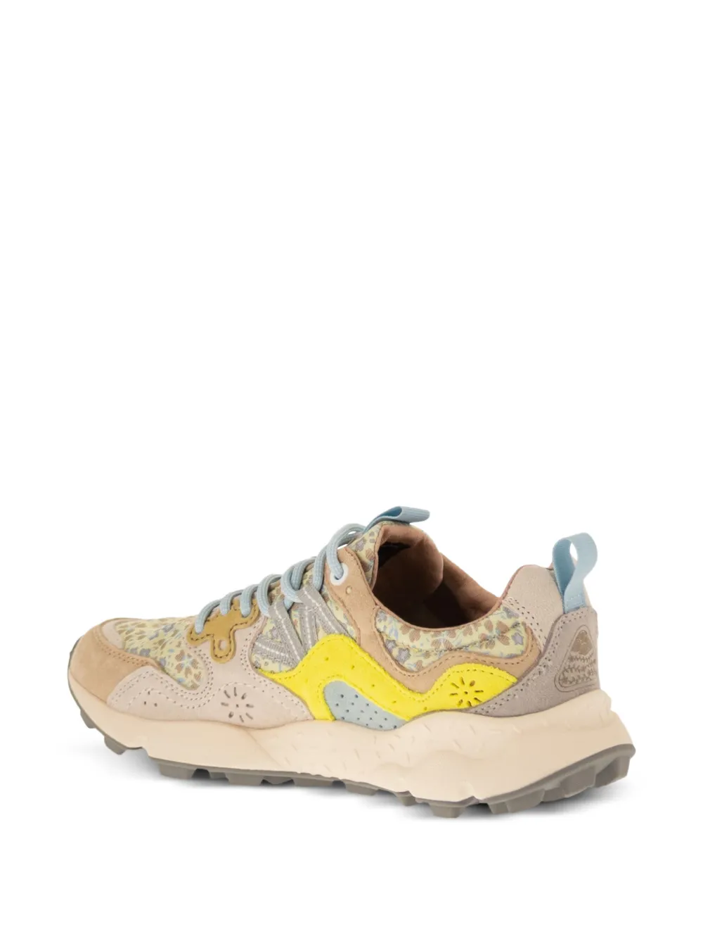 FLOWER MOUNTAIN Yamano 3 suède sneakers met bloemenprint Beige