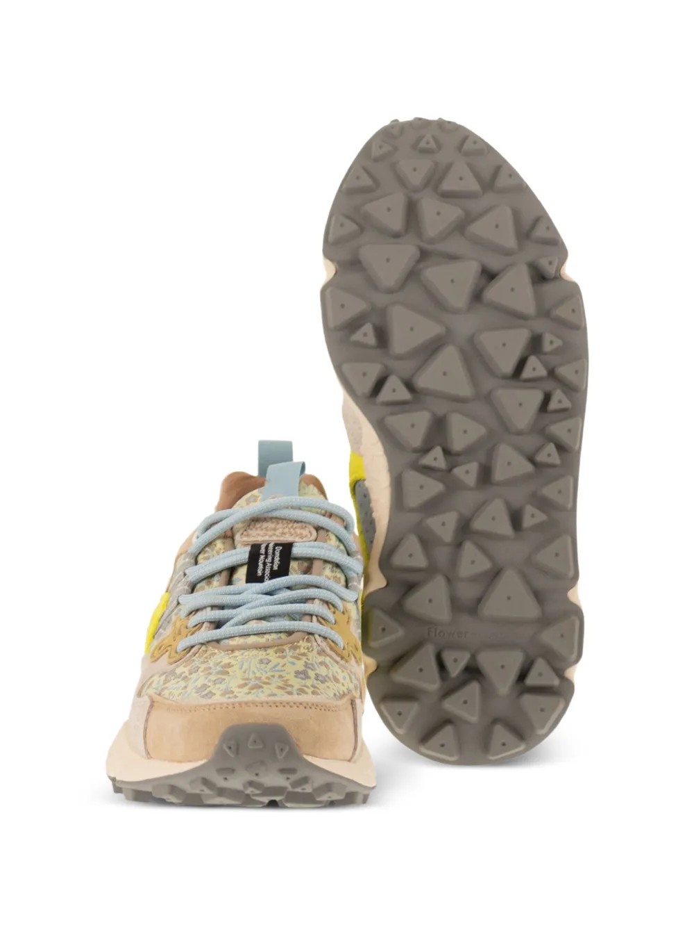 FLOWER MOUNTAIN Yamano 3 suède sneakers met bloemenprint Beige